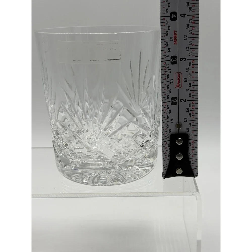 Made In Poland Set Of 2 24% Lead Crystal Double Old Fashioned Whiskey Glasses